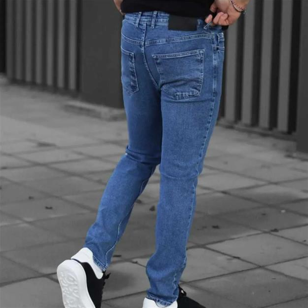 Erkek Jeans Skinny Fit Likralı Antrasit Gri Dar Paça Kot Pantolon